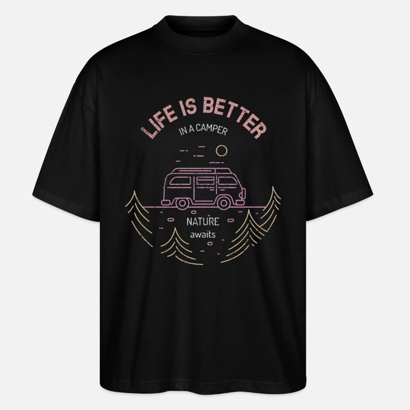 Camping Camping Caravanes Camping - T-shirt bio Blaster 2.0 coupe oversize Stanley/Stella Unisexe - noir
