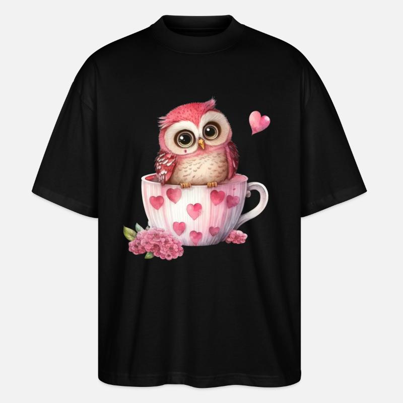 Eule Eulen - Stanley/Stella Oversized Unisex Bio T-Shirt Blaster 2.0 - Schwarz