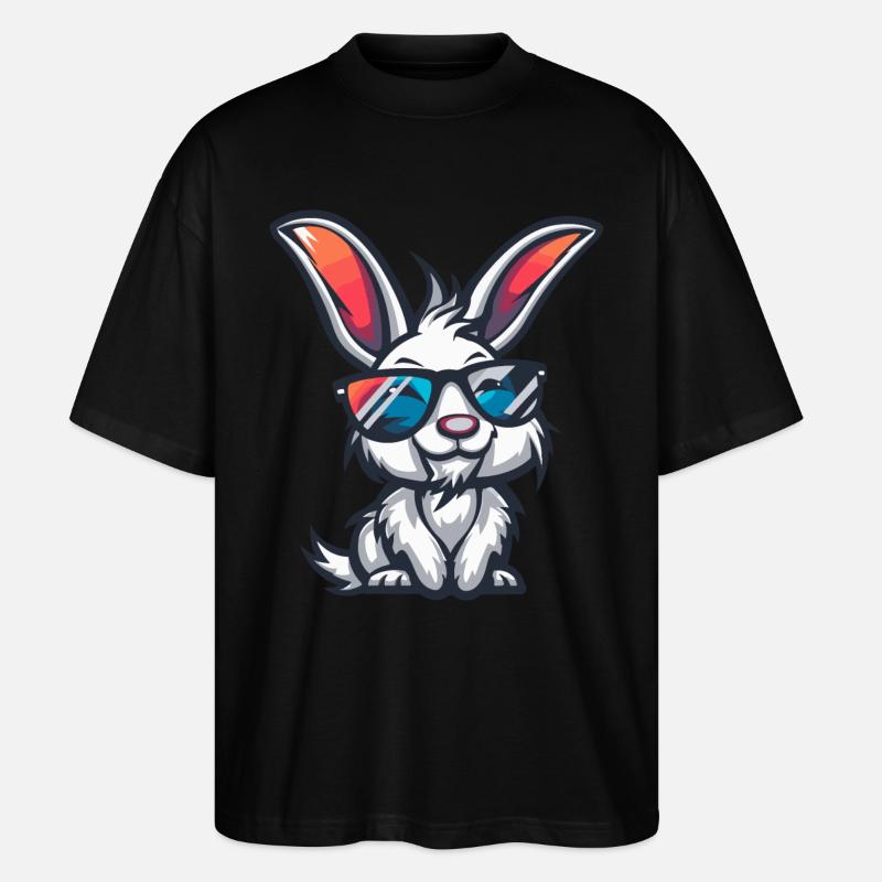 Bunny Cool Comic - Stanley/Stella Oversized Unisex Organic T-shirt Blaster 2.0 - black
