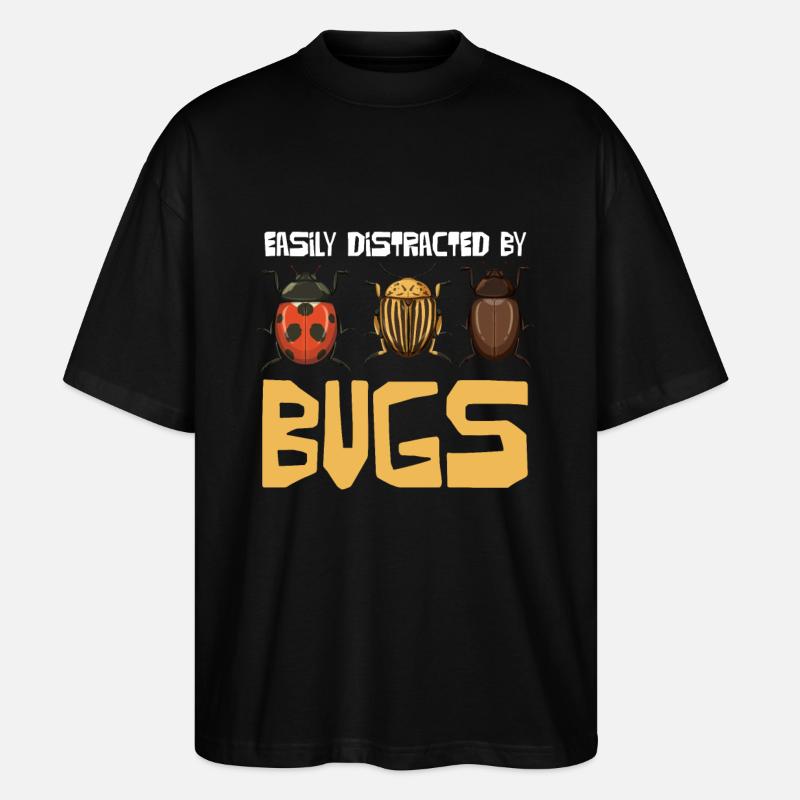 Leicht Ablenkbar Von Käfern Design - Stanley/Stella Oversized Unisex Bio T-Shirt Blaster 2.0 - Schwarz