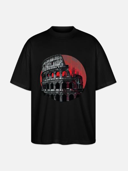 Colosseum Roma Italia bysilhuettkunst - Stanley/Stella Blaster 2.0 Økologisk Oversized Unisex T-skjorte - svart