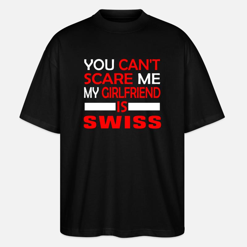 Schweiz Girlfriend - Stanley/Stella Oversized Unisex Bio T-Shirt Blaster 2.0 - Schwarz
