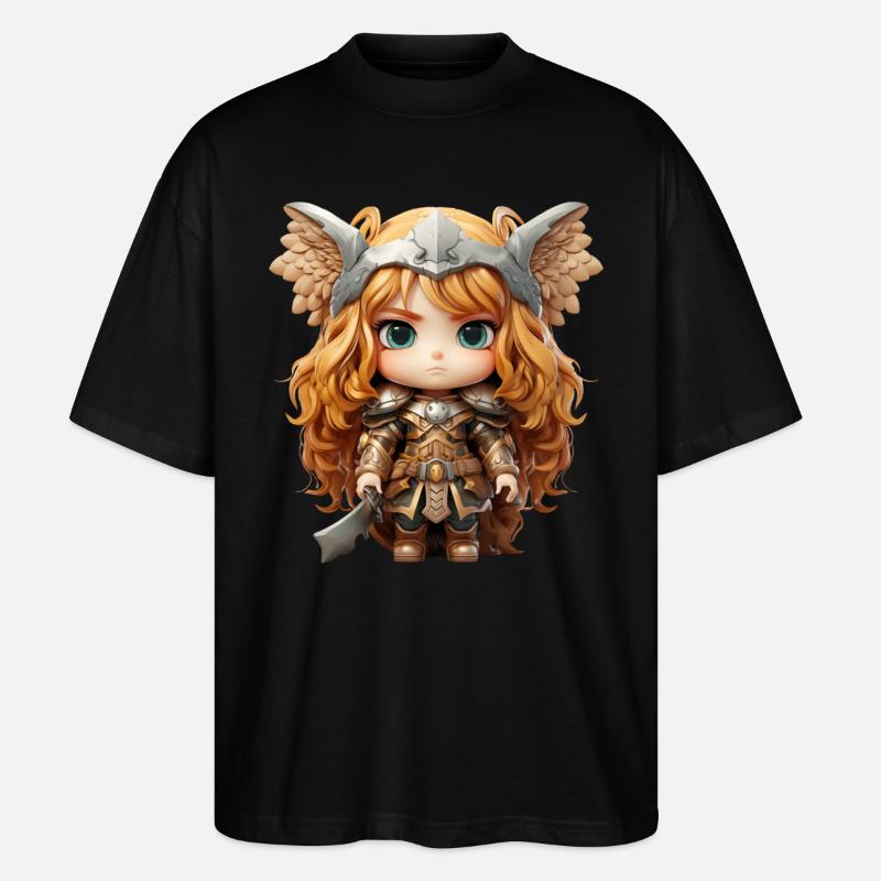 Anja den stolte vikingkrigeren. - Stanley/Stella Blaster 2.0 Økologisk Oversized Unisex T-skjorte - svart