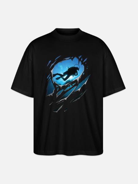 Ripped Diving Gift Cracks - Stanley/Stella Oversized Unisex Organic T-shirt Blaster 2.0 - black
