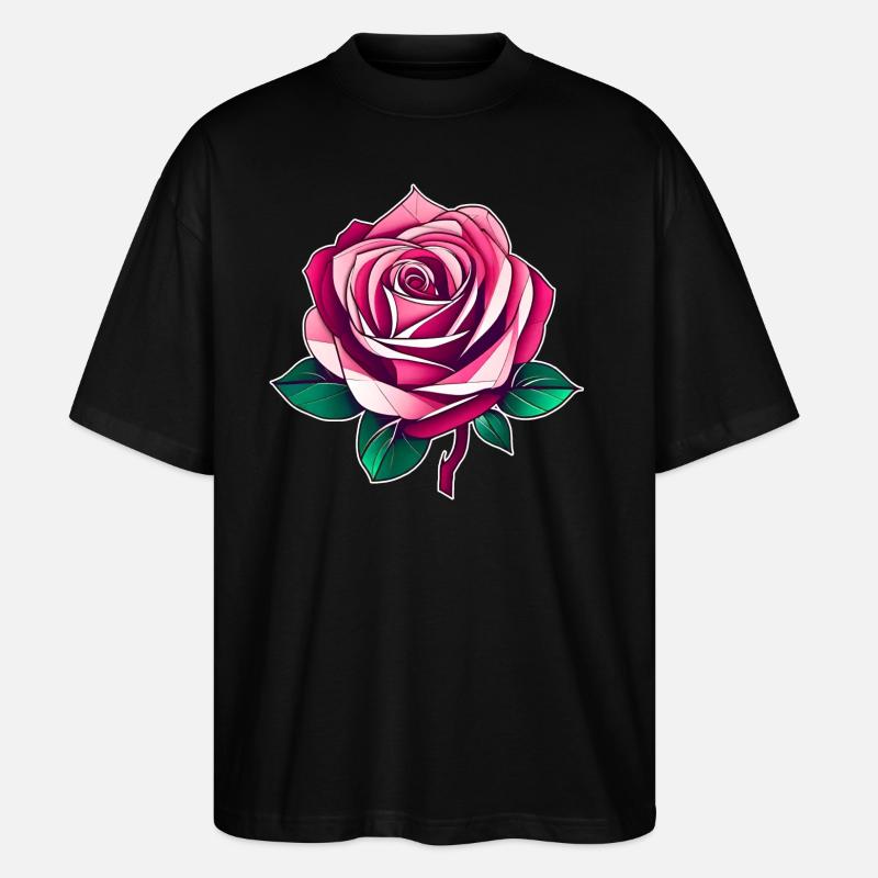 Rosa Rose III - Stanley/Stella Oversized Unisex Bio T-Shirt Blaster 2.0 - Schwarz