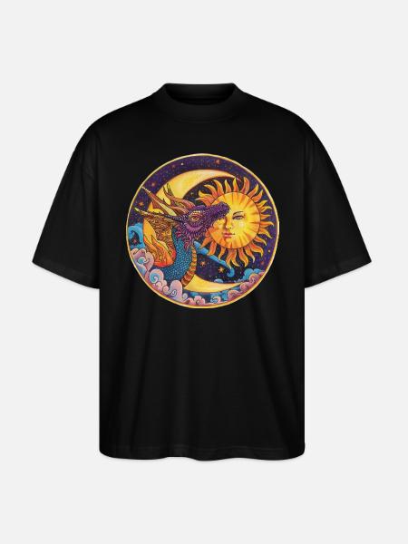 Sonnenmotiv - Stanley/Stella Oversized Unisex Bio T-Shirt Blaster 2.0 - Schwarz