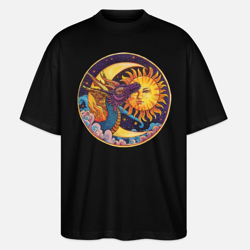 Motif de soleil - T-shirt bio Blaster 2.0 coupe oversize Stanley/Stella Unisexe - noir