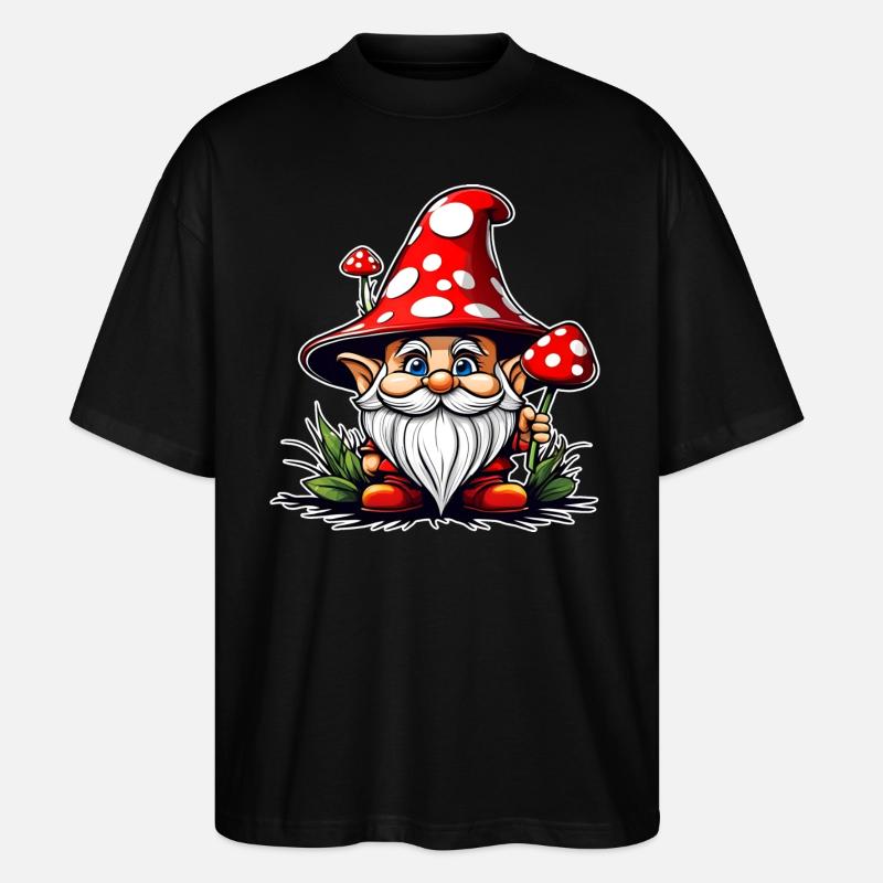 Cute Toadstool Leprechaun - Stanley/Stella Oversized Unisex Organic T-shirt Blaster 2.0 - black