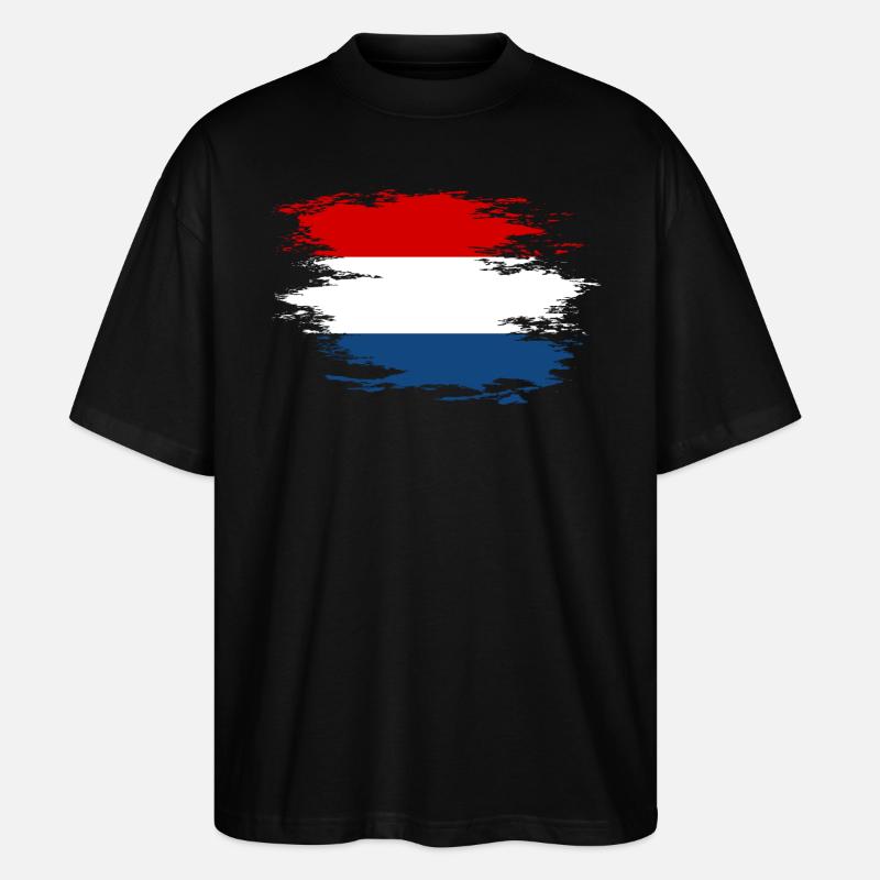 Drapeau hollandais utilisé design - T-shirt bio Blaster 2.0 coupe oversize Stanley/Stella Unisexe - noir