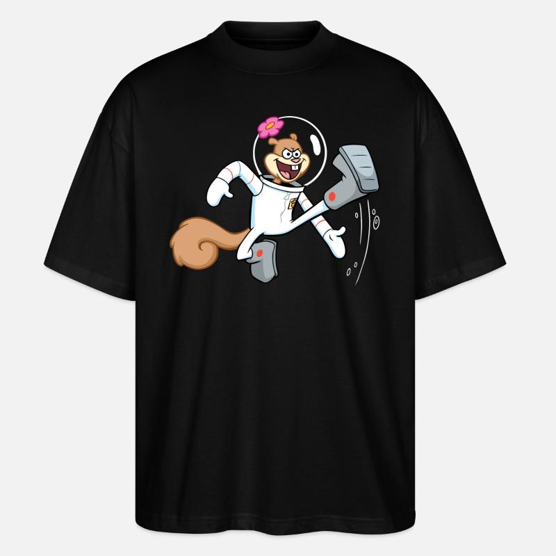 Spongebob Squarepants Sandy Cheeks Design - Stanley/Stella Oversized Unisex Organic T-shirt Blaster 2.0 - black
