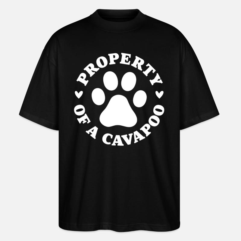 Eigentum eines Cavapoo - Stanley/Stella Oversized Unisex Bio T-Shirt Blaster 2.0 - Schwarz