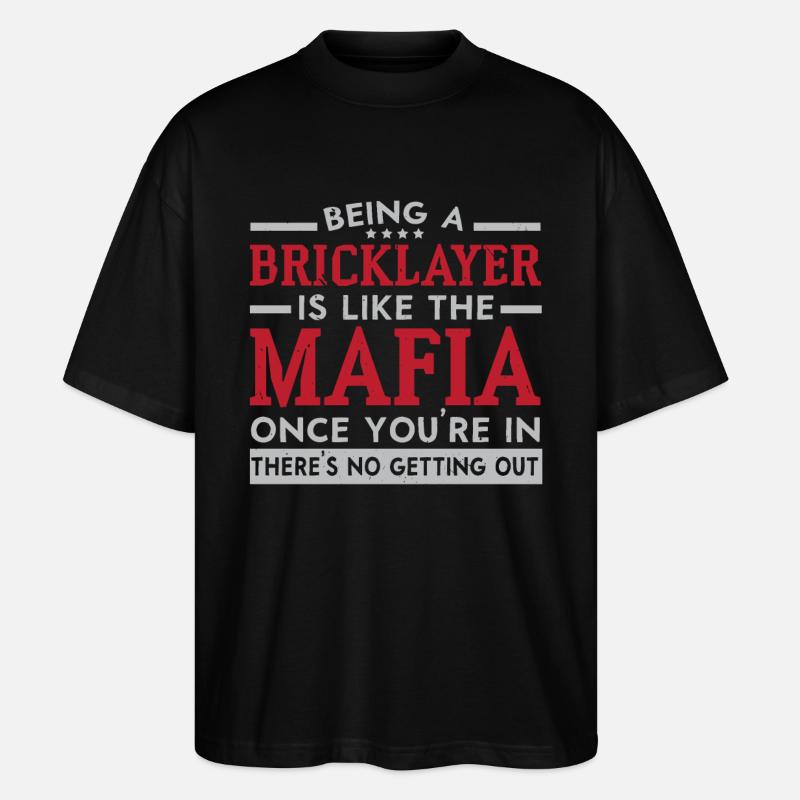 Construction Mason Profession Bricklayer - Stanley/Stella Oversized Unisex Organic T-shirt Blaster 2.0 - black