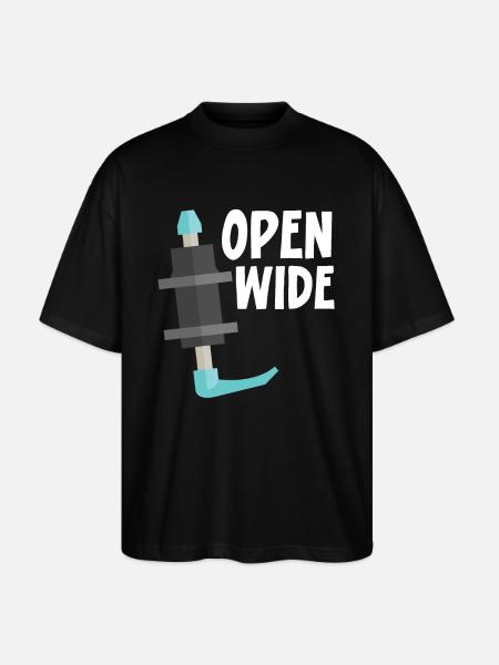 Open Wide Nurse Anesthesia Anesthesiologist - Stanley/Stella Oversized Unisex Organic T-shirt Blaster 2.0 - black