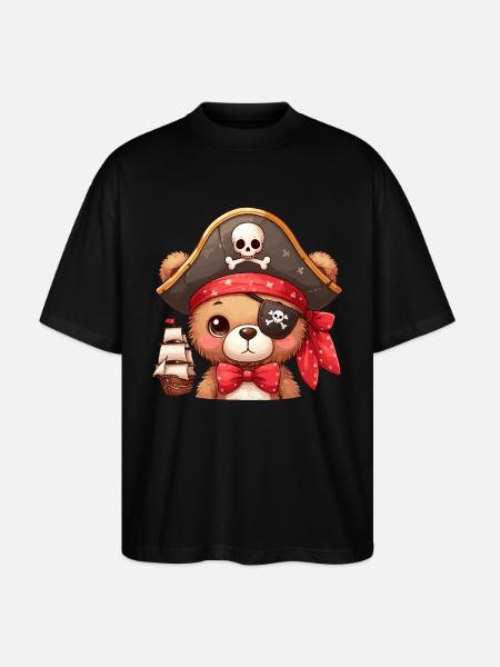 PirateTeddy - Stanley/Stella Oversized Unisex Organic T-shirt Blaster 2.0 - black