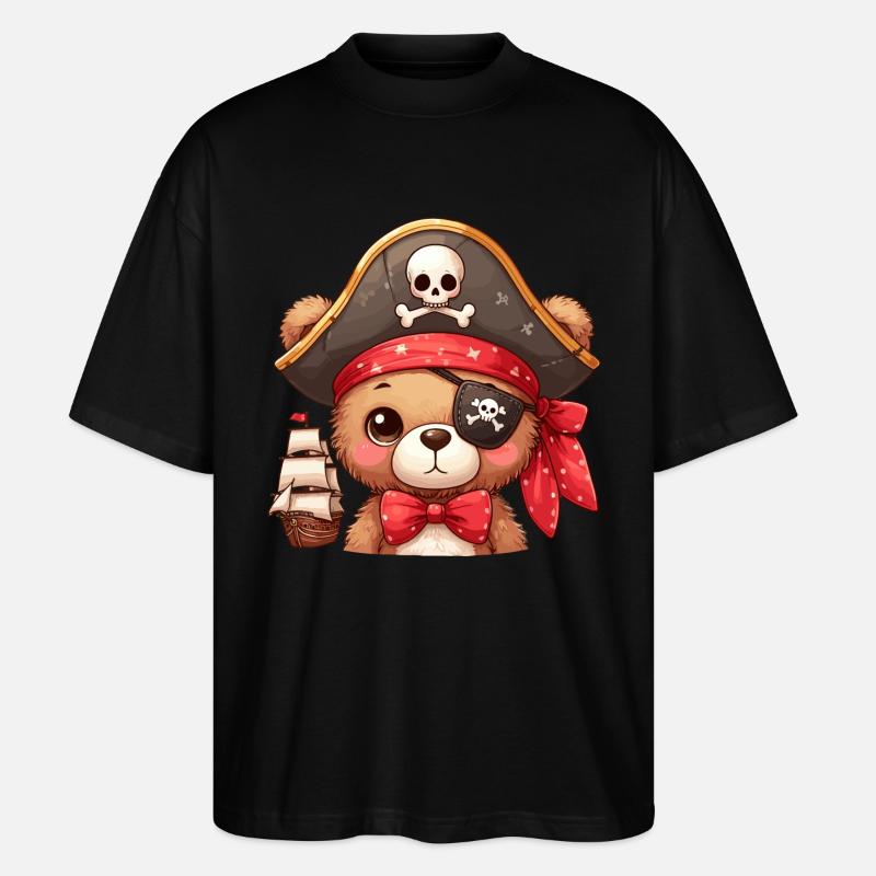 PiratenTeddy - Stanley/Stella Oversized Unisex Bio T-Shirt Blaster 2.0 - Schwarz