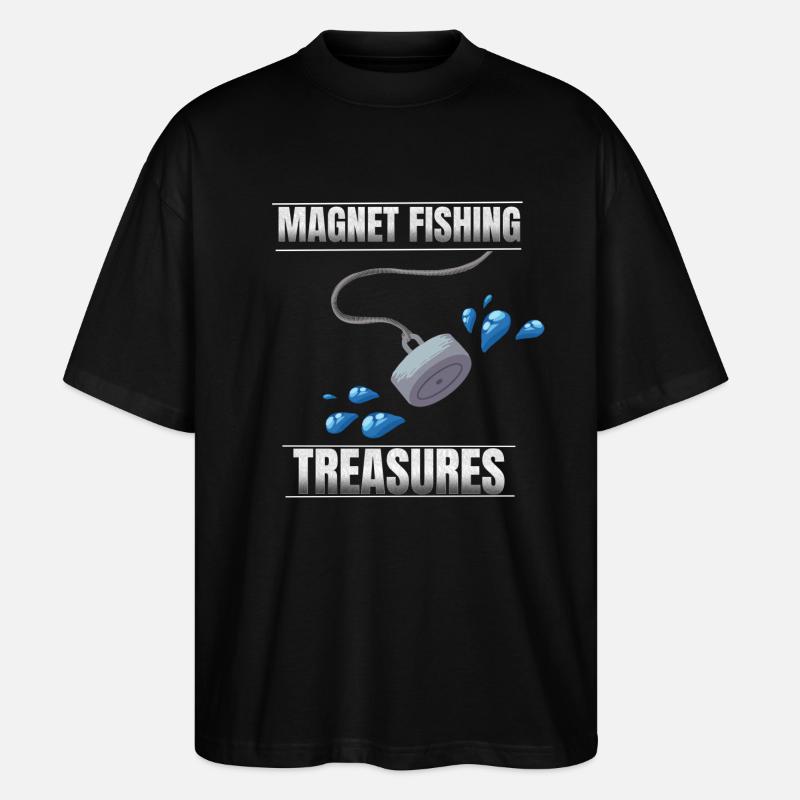 Magnetfischen - Stanley/Stella Oversized Unisex Bio T-Shirt Blaster 2.0 - Schwarz