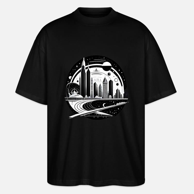 Space City 01 - Stanley/Stella Oversized Unisex Bio T-Shirt Blaster 2.0 - Schwarz