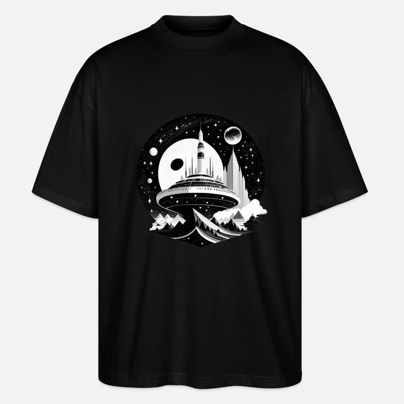 Cité de l’espace 05 - T-shirt bio Blaster 2.0 coupe oversize Stanley/Stella Unisexe - noir