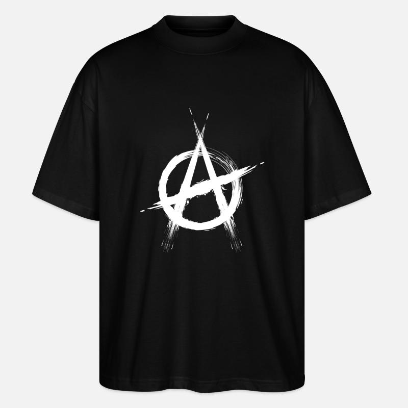 Anarchie Symbol weiß - Stanley/Stella Oversized Unisex Bio T-Shirt Blaster 2.0 - Schwarz