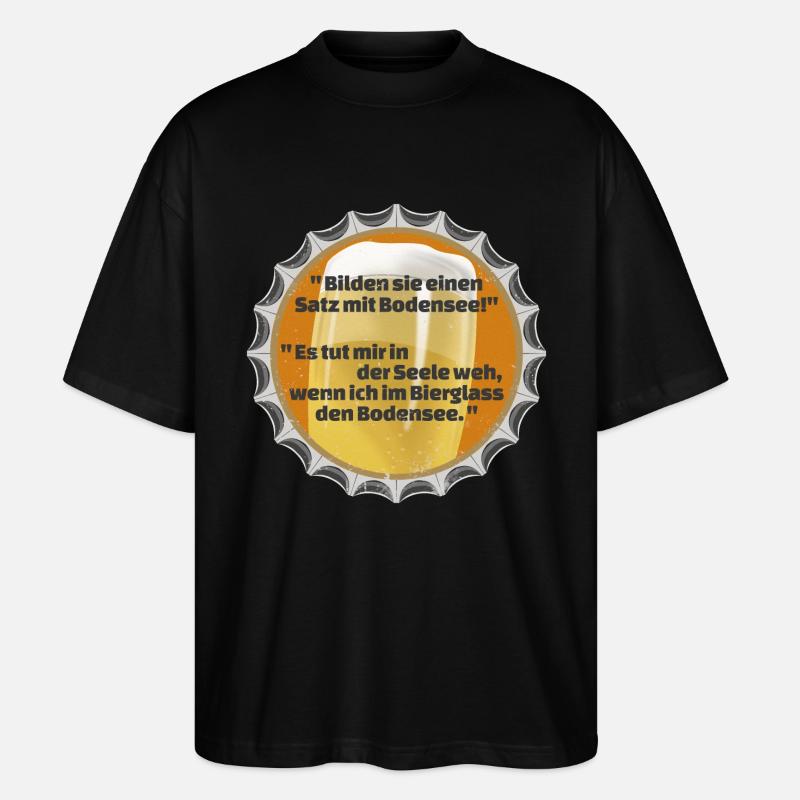 KRONKORKEN BIERDECKEL SPRUCH BODENSEE - Stanley/Stella Oversized Unisex Bio T-Shirt Blaster 2.0 - Schwarz