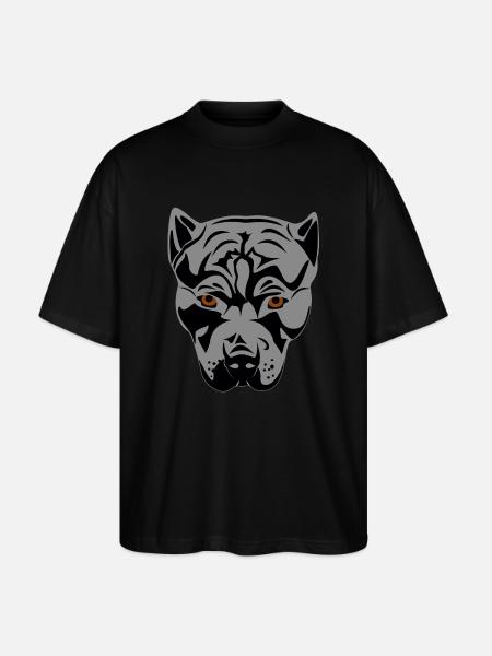 Pittbull Head Design Graphic - Stanley/Stella Oversized Unisex Organic T-shirt Blaster 2.0 - black