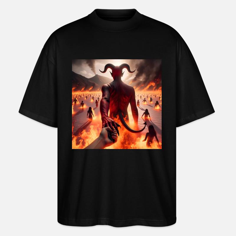 Suivez-moi jusqu’à l’abîme - Pacte du Diable Infernal #10 - T-shirt bio Blaster 2.0 coupe oversize Stanley/Stella Unisexe - noir