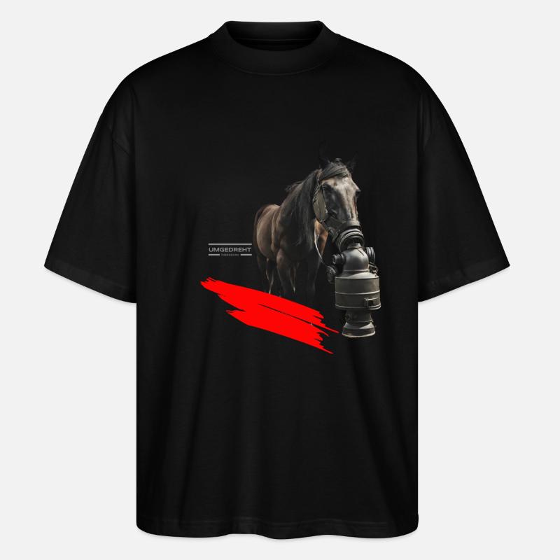 Pferd - Stanley/Stella Oversized Unisex Bio T-Shirt Blaster 2.0 - Schwarz
