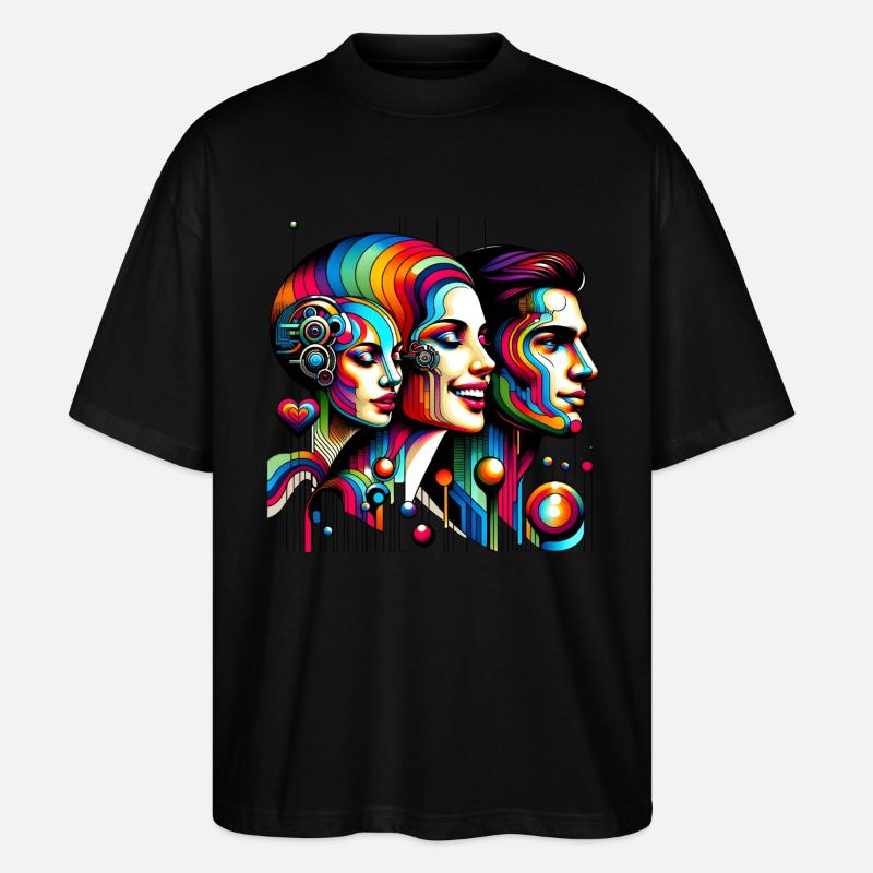 Cyber Vielfalt - Cyber Diversity 1 - Stanley/Stella Oversized Unisex Bio T-Shirt Blaster 2.0 - Schwarz