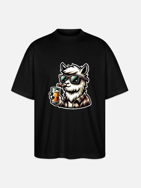 Alpaka Bier - Stanley/Stella Oversized Unisex Bio T-Shirt Blaster 2.0 - Schwarz