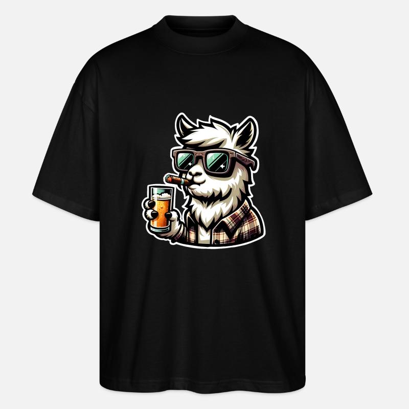 Alpaka Bier - Stanley/Stella Oversized Unisex Bio T-Shirt Blaster 2.0 - Schwarz