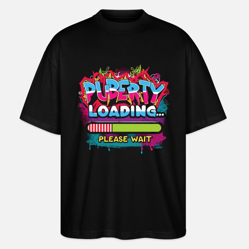 Alerte puberté graffiti urbain - T-shirt bio Blaster 2.0 coupe oversize Stanley/Stella Unisexe - noir