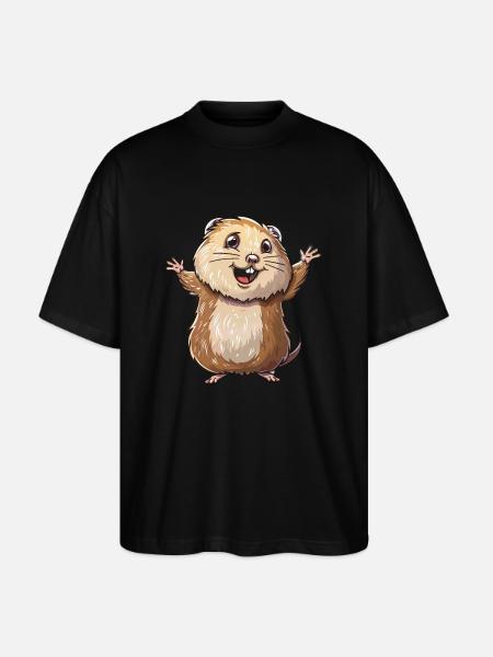 Le lemming joyeux vous invite - T-shirt bio Blaster 2.0 coupe oversize Stanley/Stella Unisexe - noir