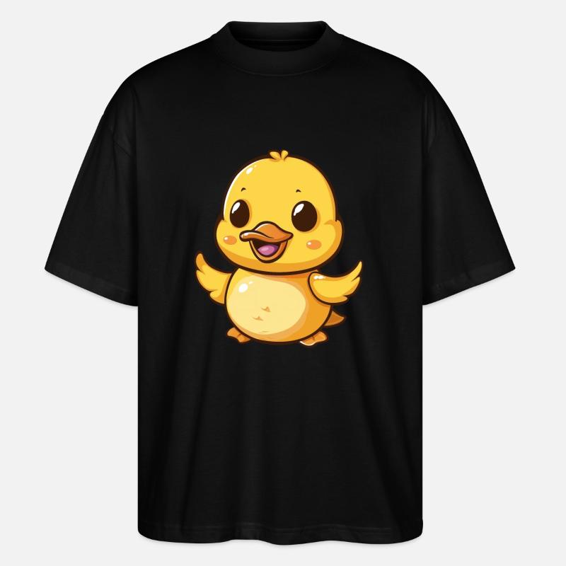 Happy duckling dances joyfully - Stanley/Stella Oversized Unisex Organic T-shirt Blaster 2.0 - black