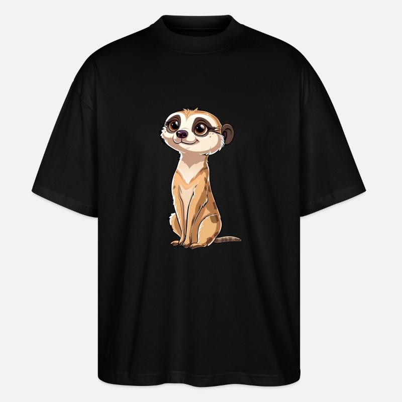 Verspielter Erdmännchen Blick - Stanley/Stella Oversized Unisex Bio T-Shirt Blaster 2.0 - Schwarz