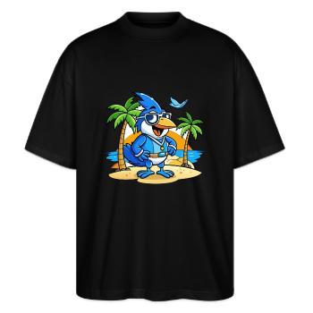 Lunettes de soleil Blue Jay Funny Cartoon Summer Beach - T-shirt bio Blaster 2.0 coupe oversize Stanley/Stella Unisexe - noir - Devant - Alina (178cm) & Michal (187cm)