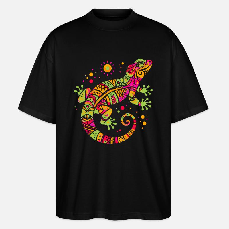 Boho Gecko - Stanley/Stella Oversized Unisex Bio T-Shirt Blaster 2.0 - Schwarz