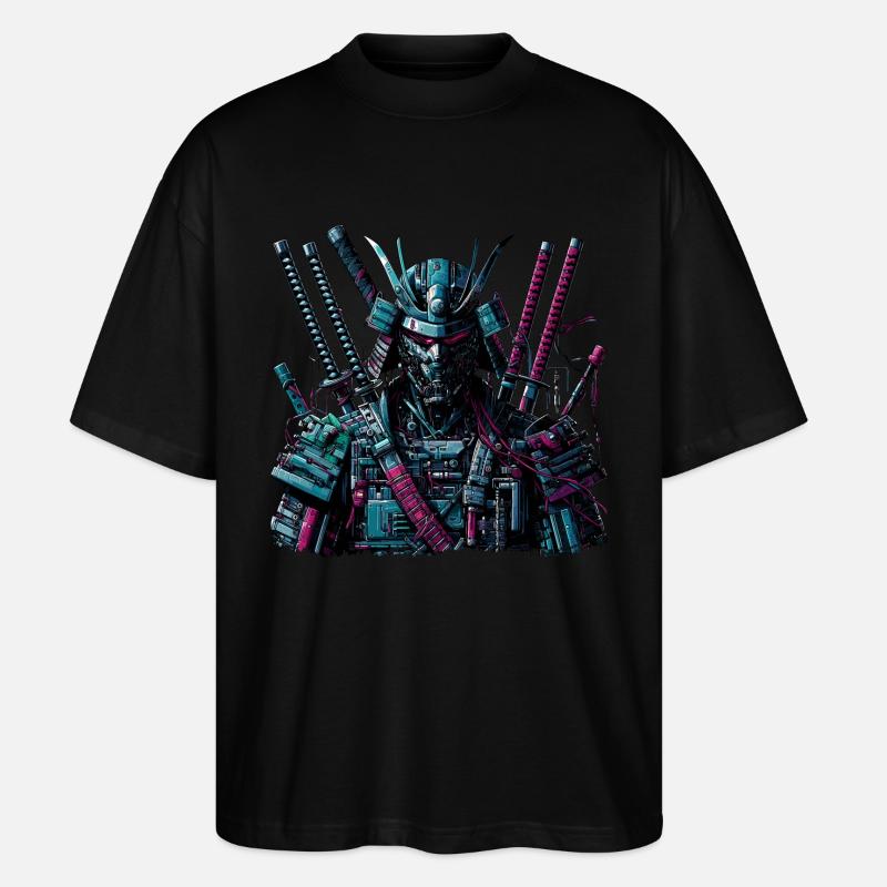 Cyborg Samurai - Stanley/Stella Oversized Unisex Bio T-Shirt Blaster 2.0 - Schwarz