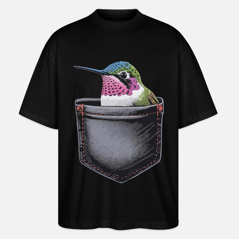Kolibri - Stanley/Stella Oversized Unisex Bio T-Shirt Blaster 2.0 - Schwarz