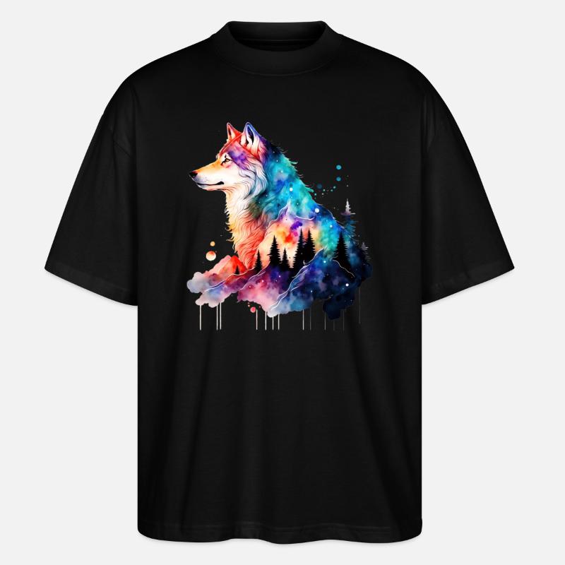 Wolf - Stanley/Stella Oversized Unisex Bio T-Shirt Blaster 2.0 - Schwarz