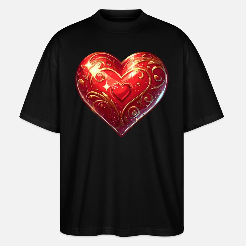 Herz - Stanley/Stella Oversized Unisex Bio T-Shirt Blaster 2.0 - Schwarz