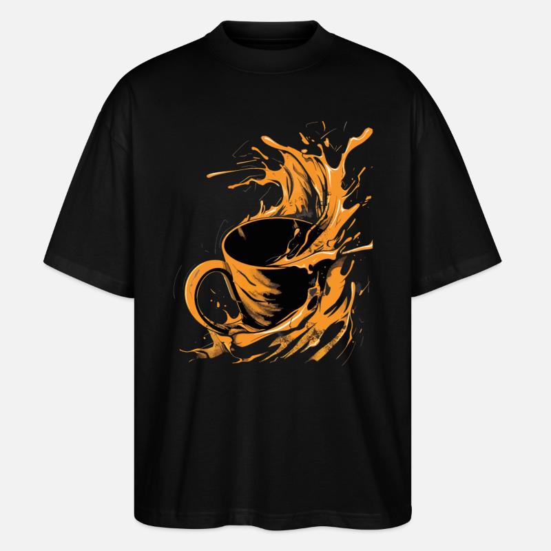 Kaffee Kaffeetasse Kaffeesüchtig Kaffeetrinker - Stanley/Stella Oversized Unisex Bio T-Shirt Blaster 2.0 - Schwarz