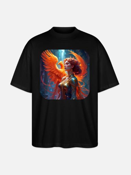 Proud woman with phoenix - Stanley/Stella Oversized Unisex Organic T-shirt Blaster 2.0 - black