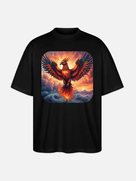 Proud Phoenix of Fire - Stanley/Stella Oversized Unisex Organic T-shirt Blaster 2.0 - black