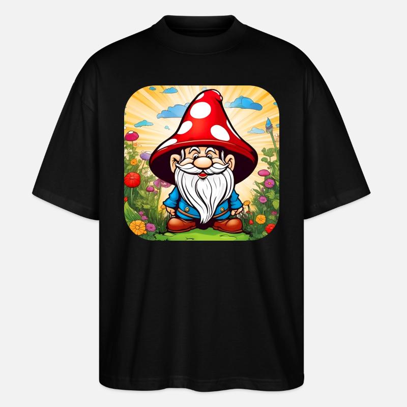 Cute Toadstool Leprechaun - Stanley/Stella Oversized Unisex Organic T-shirt Blaster 2.0 - black