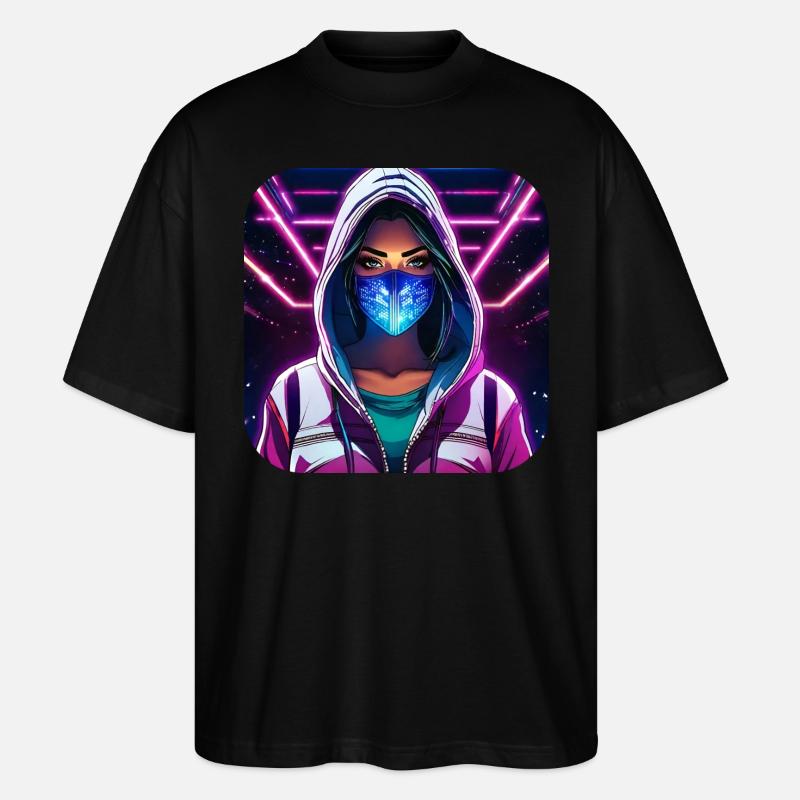 Fille Cyberpunk Cool VI - T-shirt bio Blaster 2.0 coupe oversize Stanley/Stella Unisexe - noir