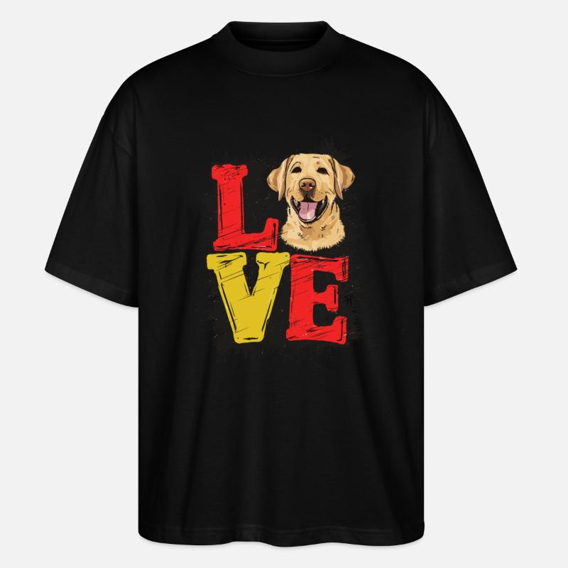 LOVE Labrador - Stanley/Stella Oversized Unisex Bio T-Shirt Blaster 2.0 - Schwarz