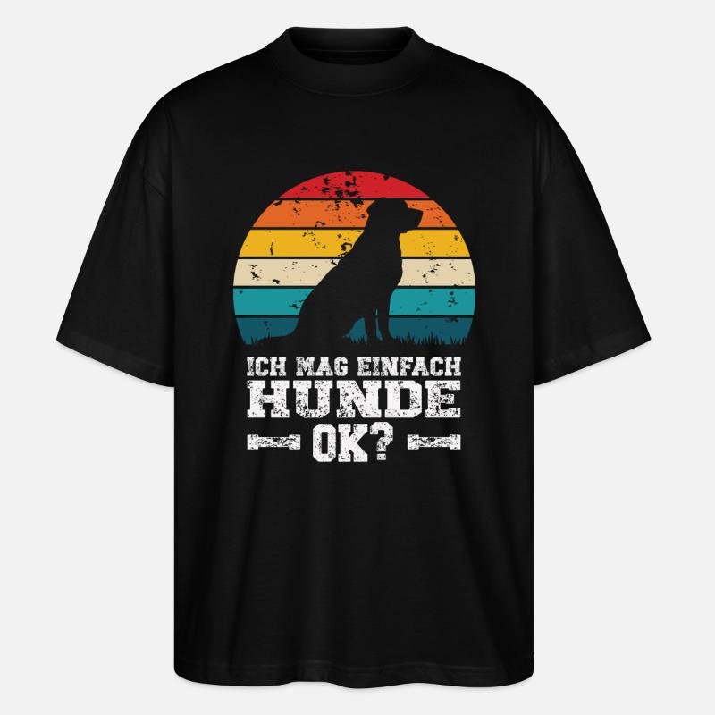 Ich mag Hunde - Stanley/Stella Oversized Unisex Bio T-Shirt Blaster 2.0 - Schwarz