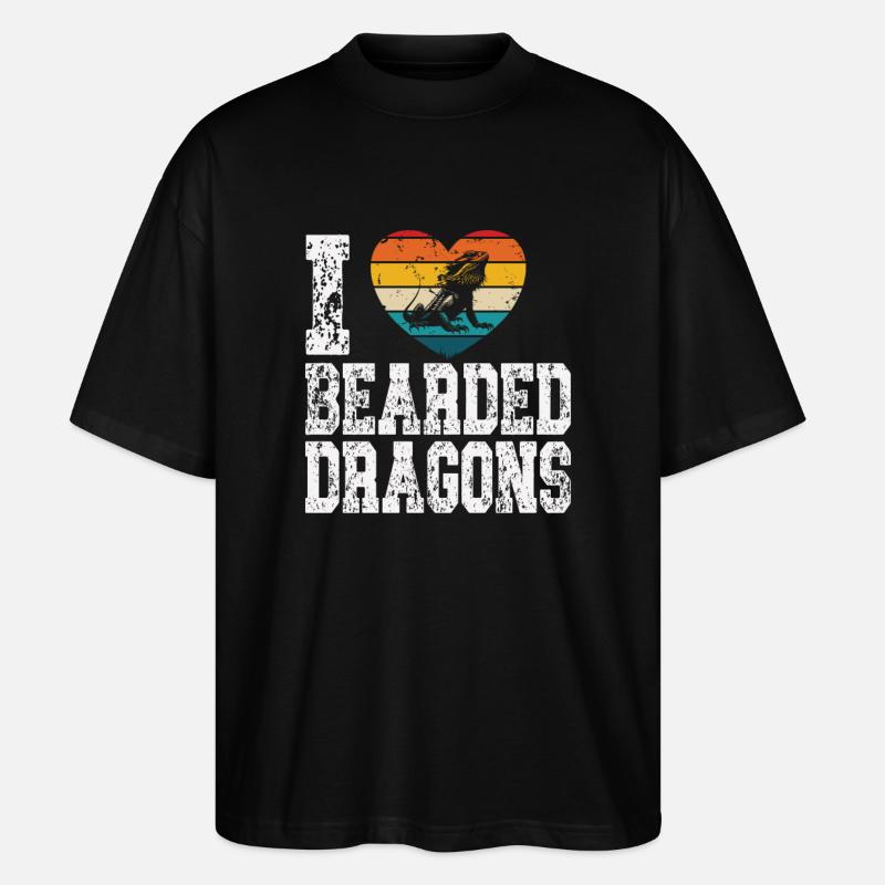J’adore les dragons barbus - T-shirt bio Blaster 2.0 coupe oversize Stanley/Stella Unisexe - noir