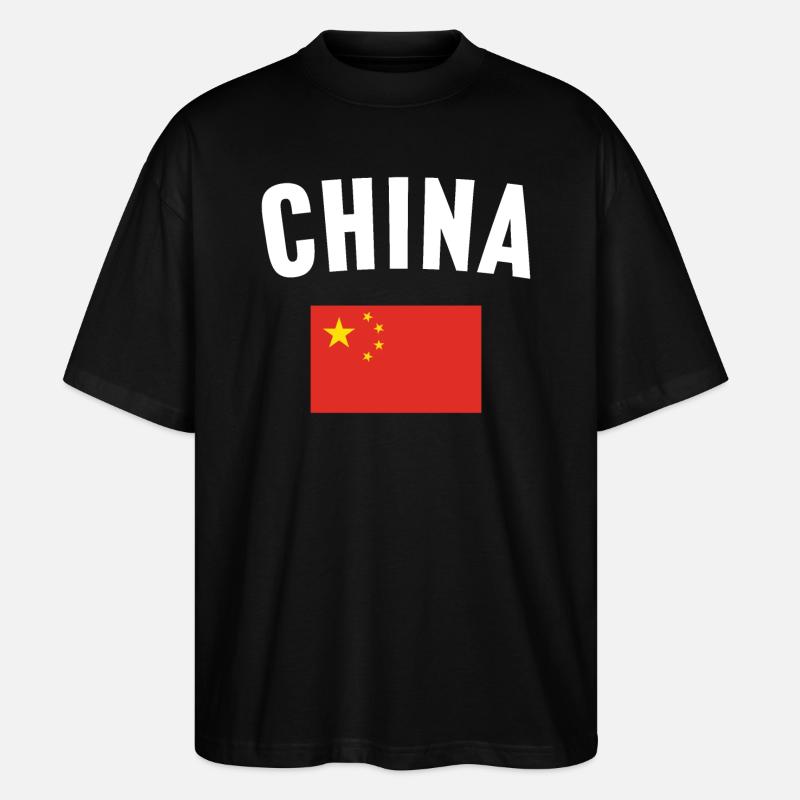Drapeau de la Chine - T-shirt bio Blaster 2.0 coupe oversize Stanley/Stella Unisexe - noir