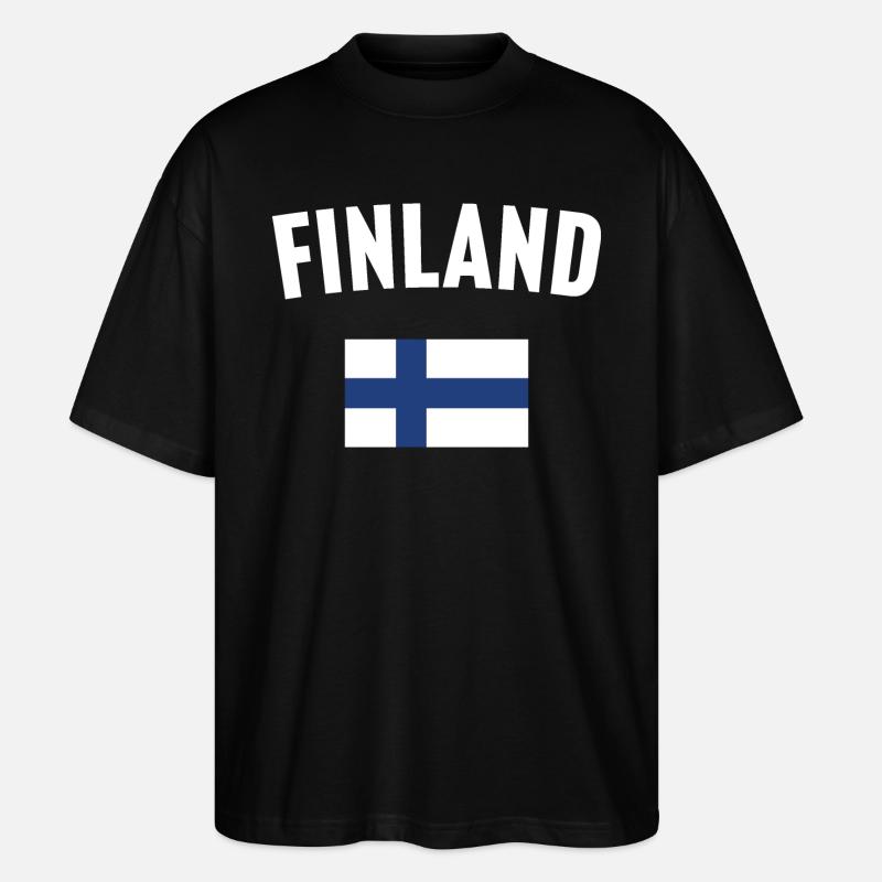 Finnland Flagge - Stanley/Stella Oversized Unisex Bio T-Shirt Blaster 2.0 - Schwarz